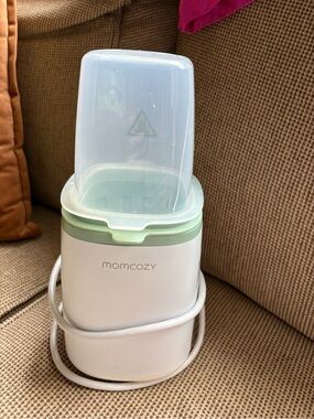 Momcozy Baby Bottle warmer- White with Mint Green